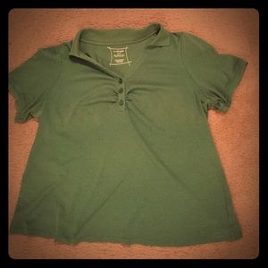 Plus size green, super soft, collared tee shirt