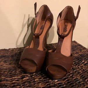 Brown high sandals