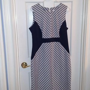 Asymmetrical Calvin Klein navy dress