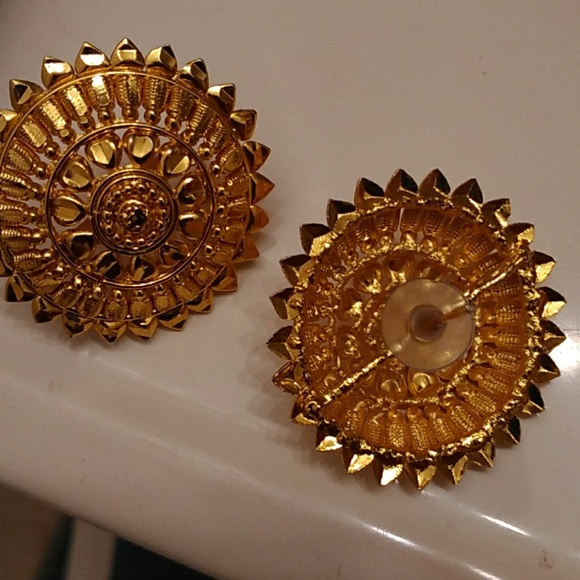 Gold plated Indian gold earrings - Picture 3 of 4