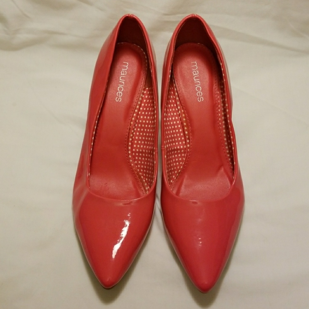Maurices Hot Pink Kitten Heel Point Toe sz 10