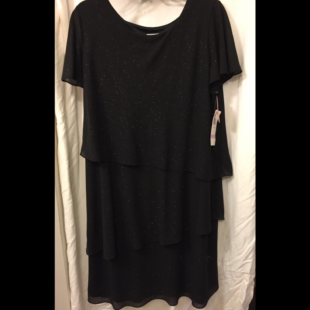 Black Tiered Evening Dress