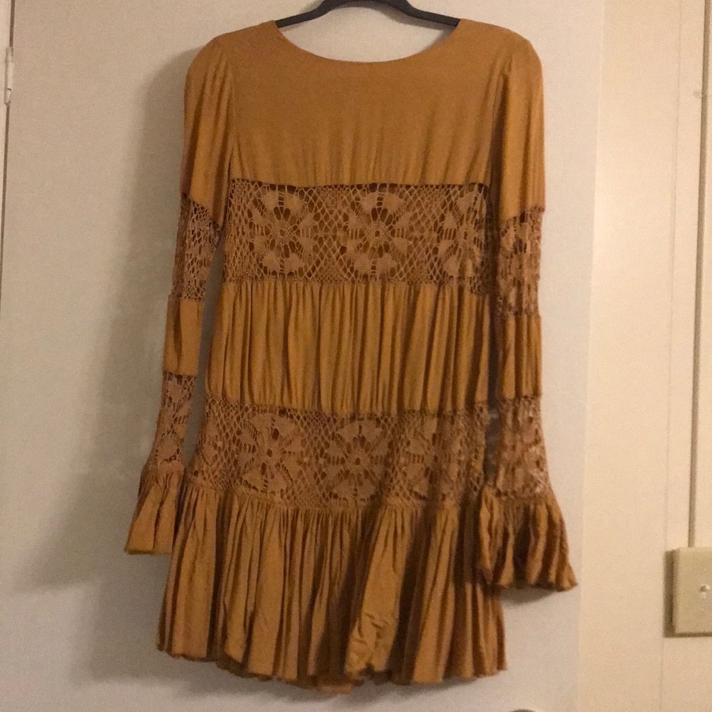Mustard color mini dress