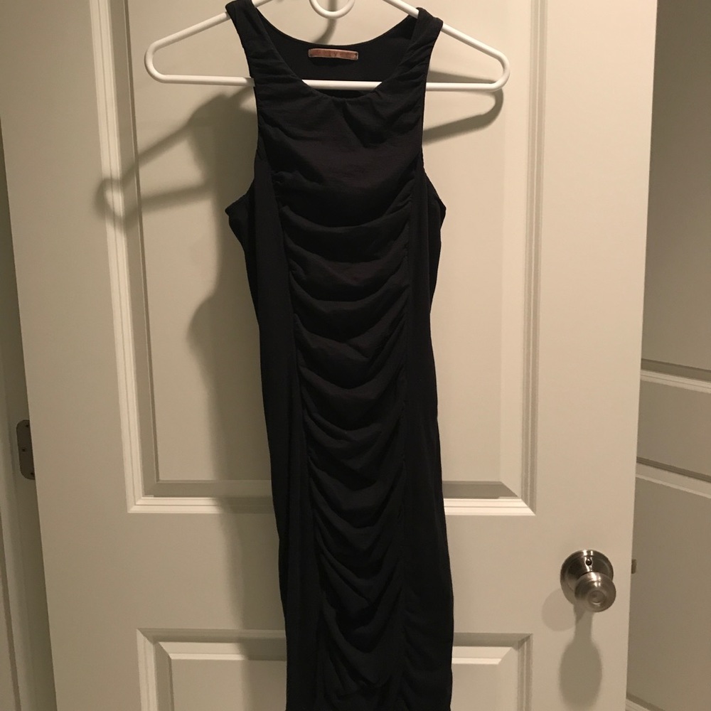 Black ruched dress by Velvet