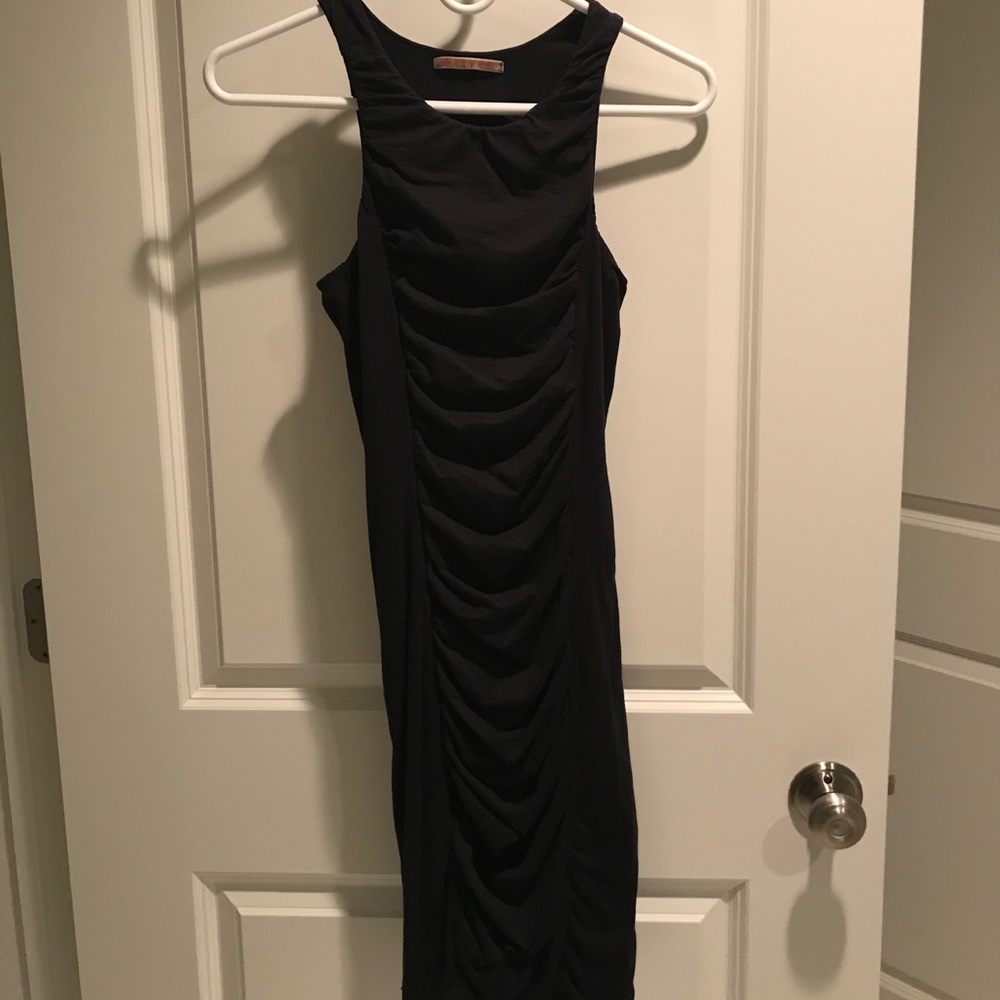 Black ruched dress by Velvet
