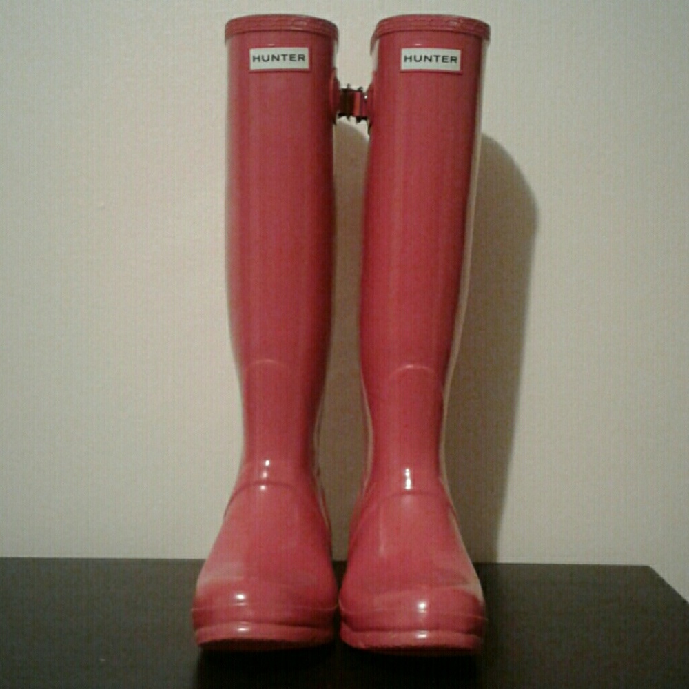 Original Gloss Red Hunter Boots Size 8