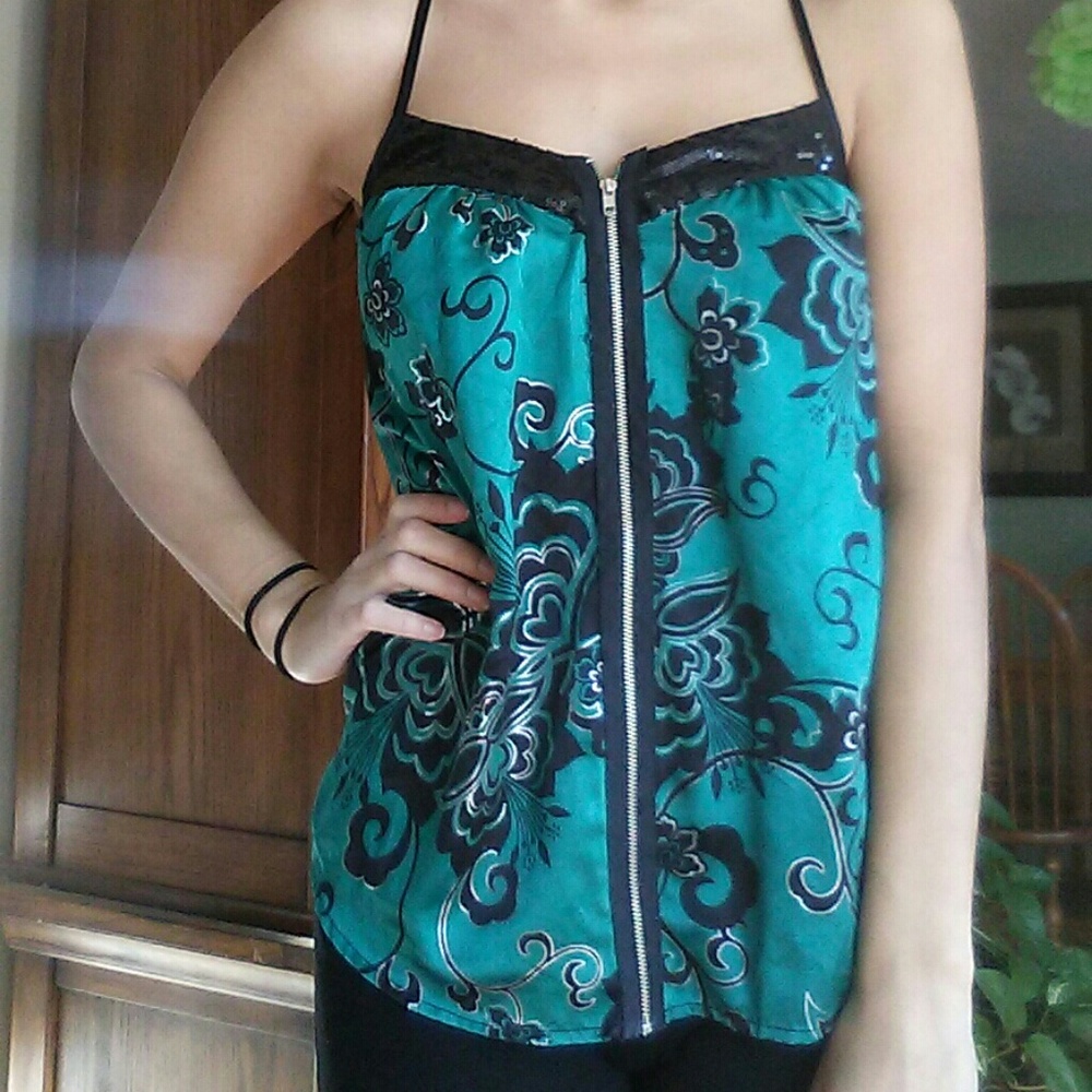 Charlotte Russe Going out sequin detail top