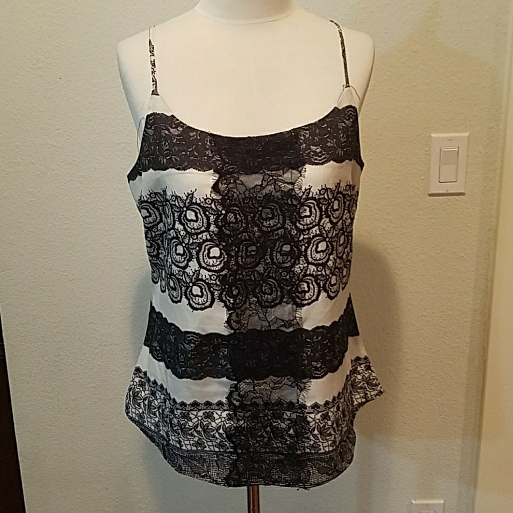 Black and white lace top
