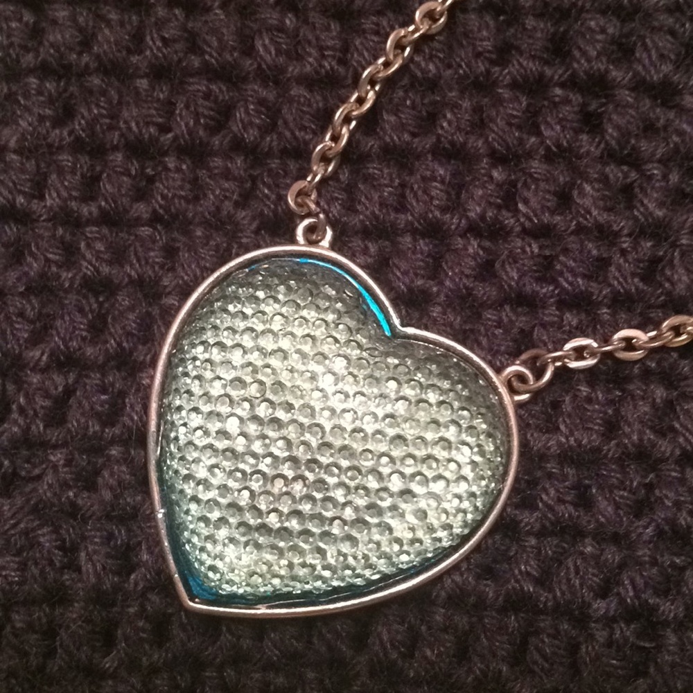 Teal heart necklace with clasp - Picture 1 of 1