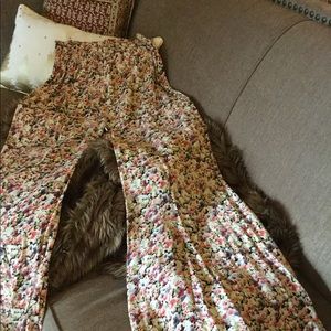 Awesome Free People Floral Raw Edge Flared Bells