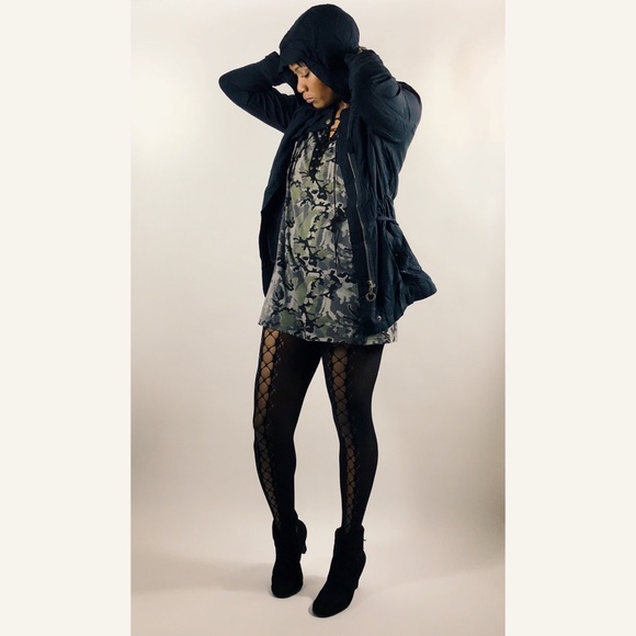 Camouflage Tie-Up T-Shirt Dress - Picture 2 of 5