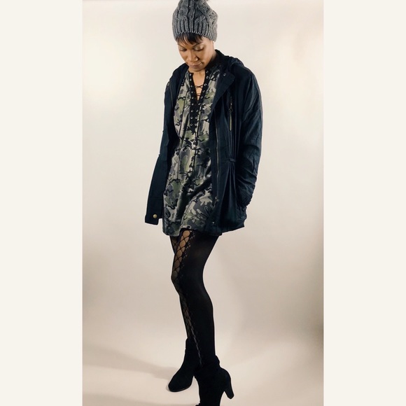 Camouflage Tie-Up T-Shirt Dress - Picture 5 of 5