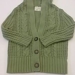 SOLD Aeropostale chunky knit hooded green cardigan