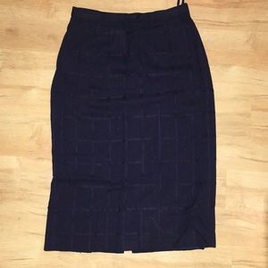 Vintage navy blue pencil skirt