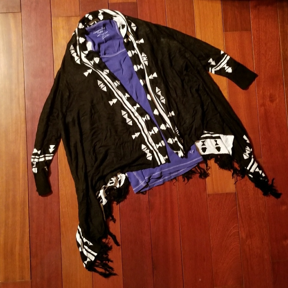B&W Tribal Print Cardigan