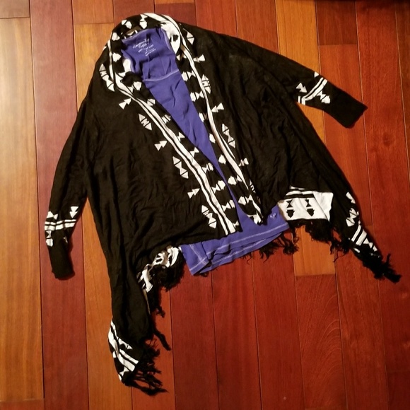 B&W Tribal Print Cardigan - Picture 1 of 2
