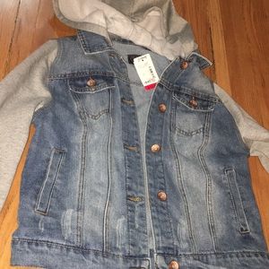Denim sweater jacket