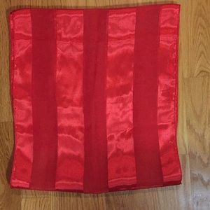 Red scarf with stripes 53”x 13.5”
