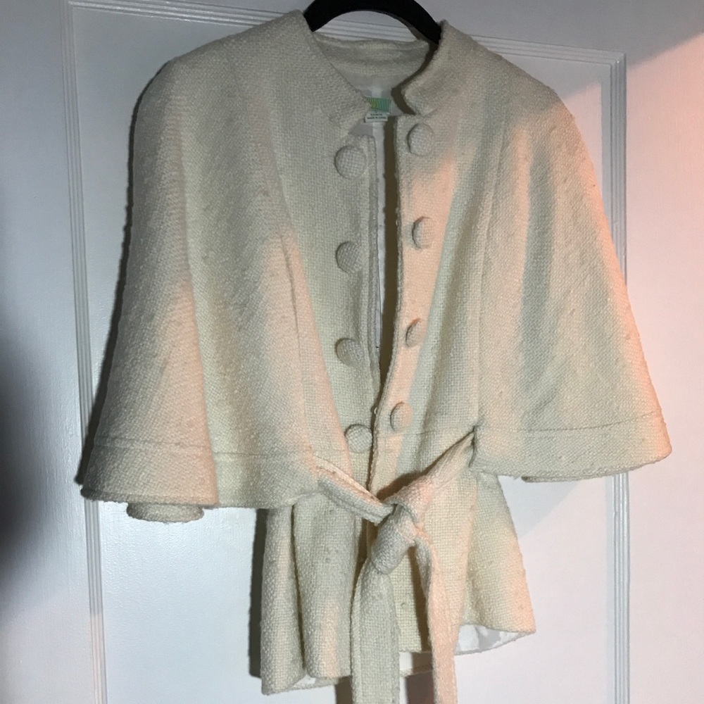Anthropologie off white "Iil" capelet