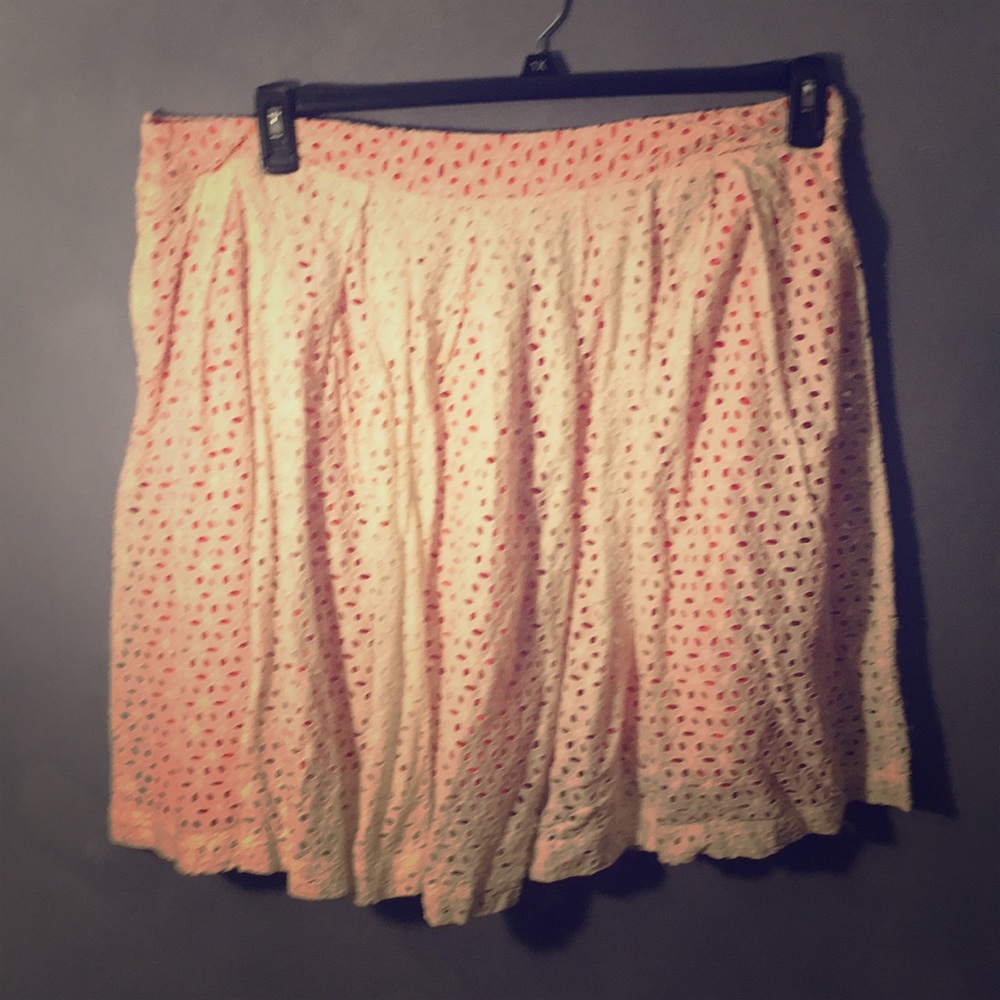 ASOS coral eyelit skirt