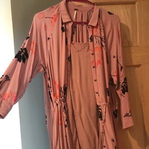 FP dusty pink long sleeve dress