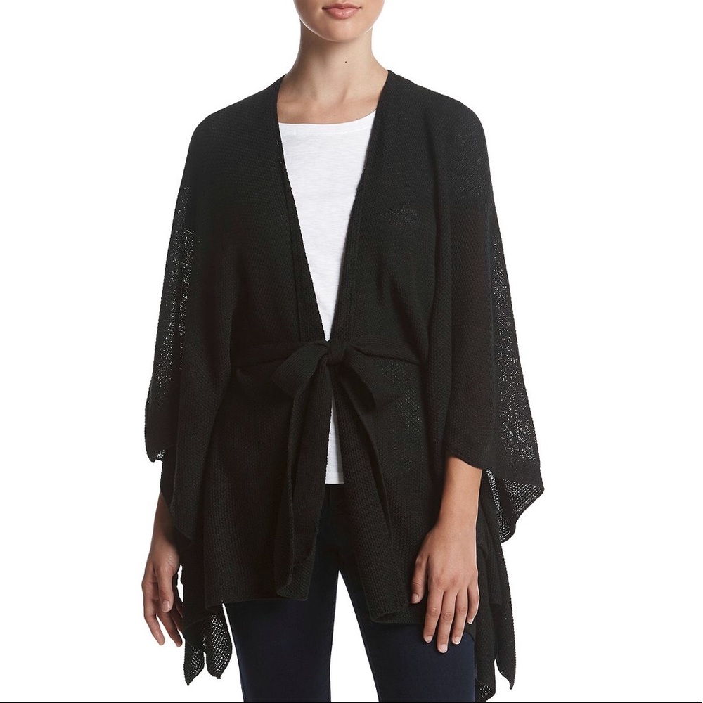Collection 18 Solid Knit Belted Ruana