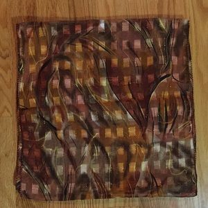 Colorful scarf : Brown, Gold, Some Reds 13” x 52”