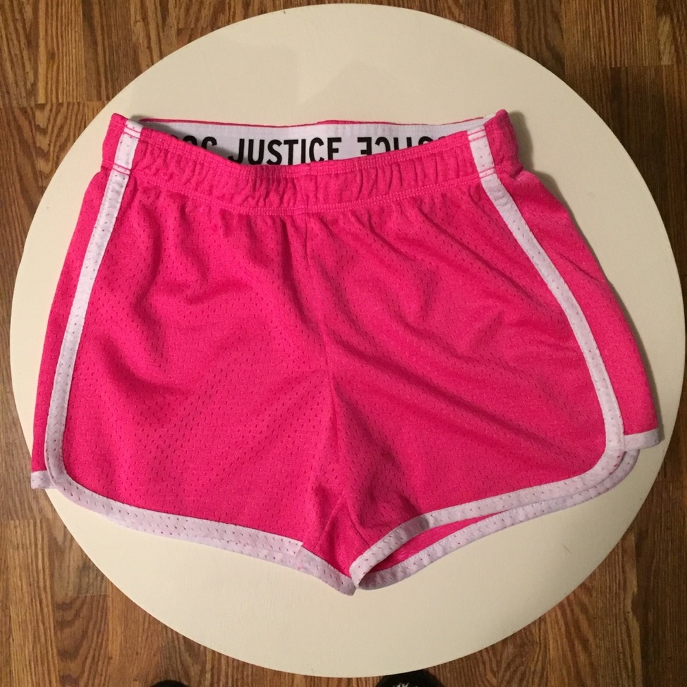 Justice pink athletic shorts - like new!