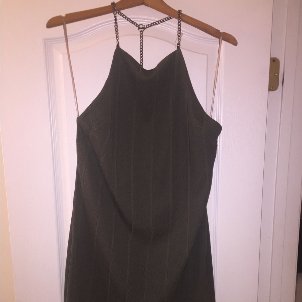Topshop Olive Green Mini Dress