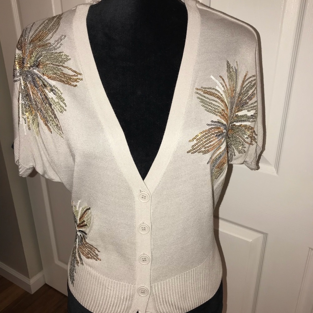 INC embellished gray holiday  sweater - Medium