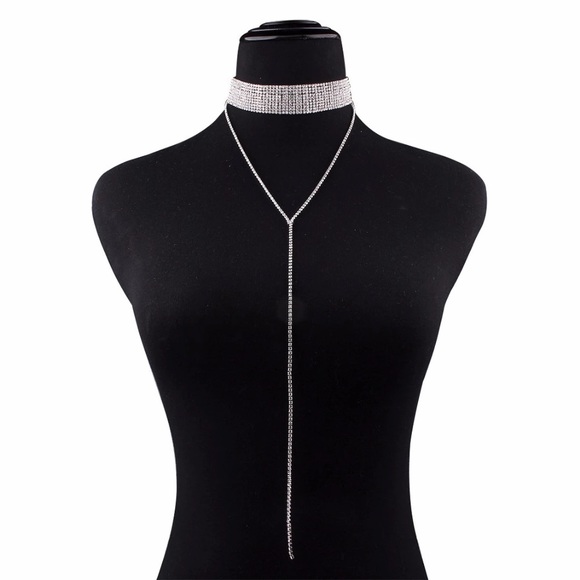 Rhinestone Choker Necklace - Picture 2 of 2