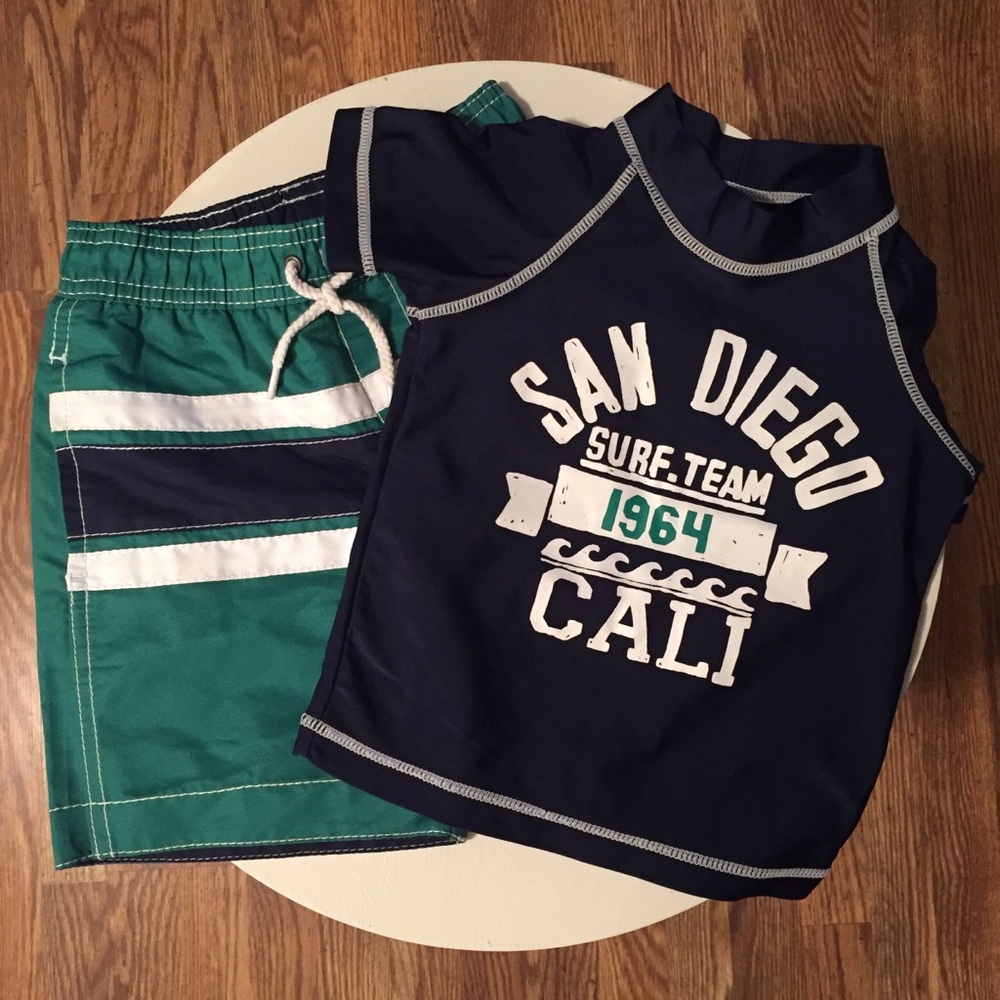 Boys swim trunks and top