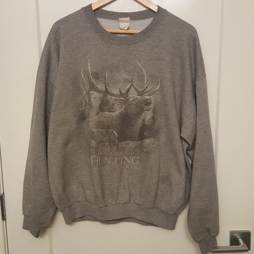 Grey Big Game Hunting Pullover Sweater