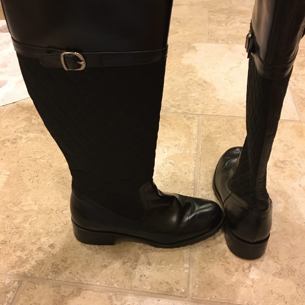 Black quilted riding boot
