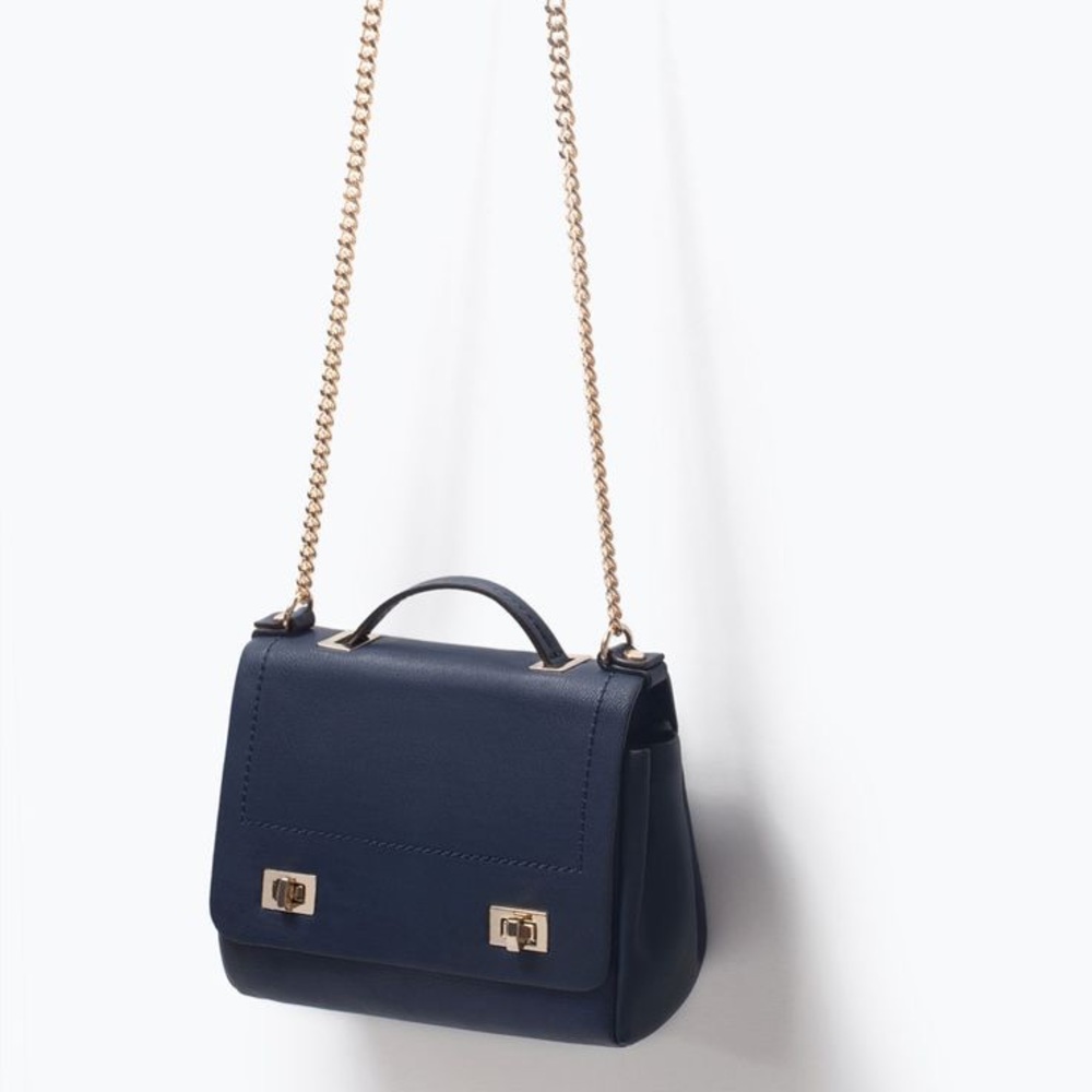 Zara Navy mini messenger/ crossbody