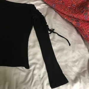 Wet Seal Lace Up Top in Black- Size Small-New