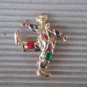 Vintage Circus Clown Articulated Brooch