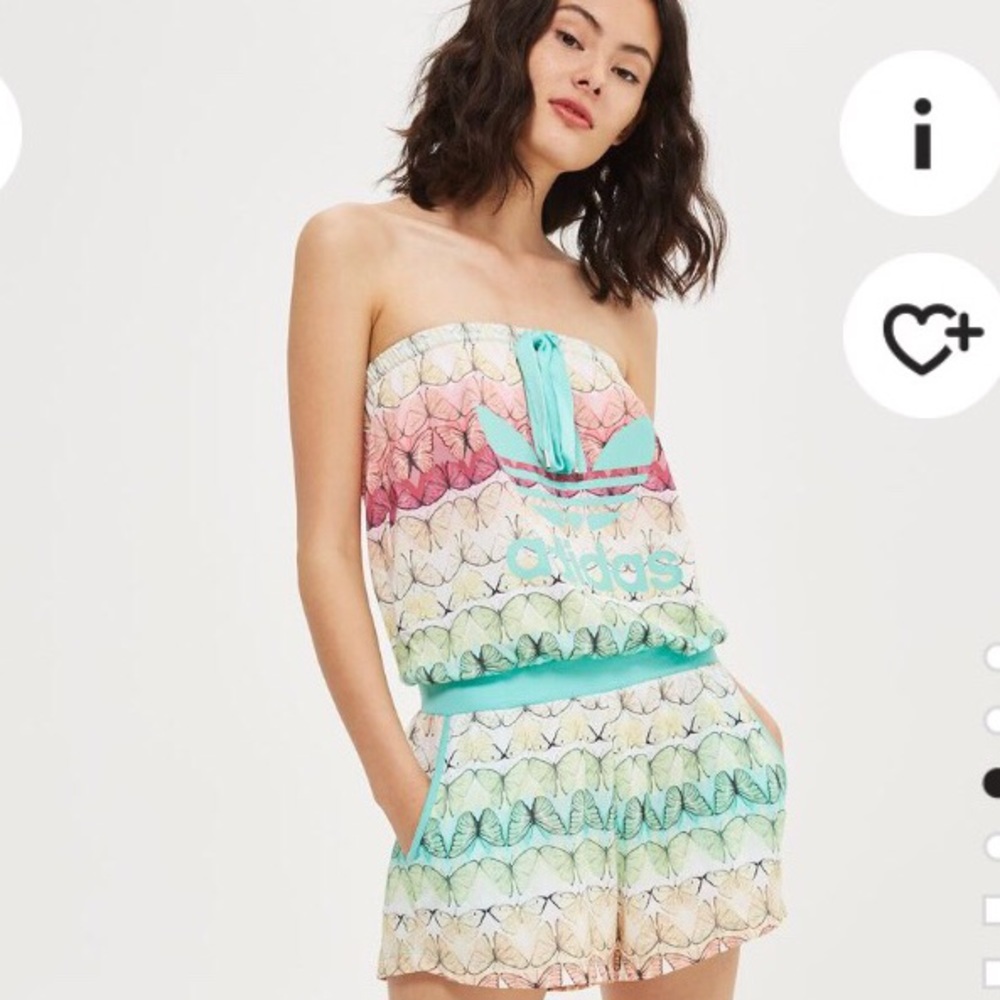 Butterfly Print Trefoil Playsuit by Adidas