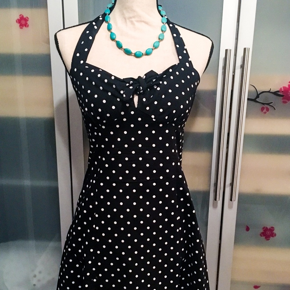 Forever Polka Dot Retro Style Flare Dress