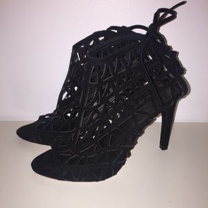 Laser-cut Suede Stiletto