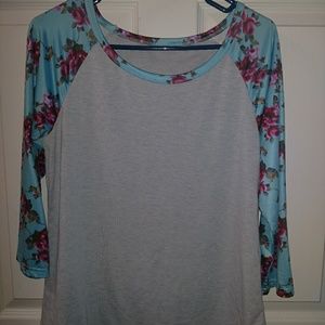 Grey Boutique floral baseball tee