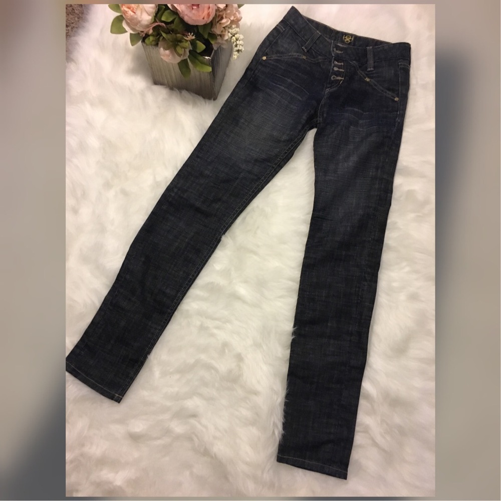 Dark Blue Denim Bebe Straight leg