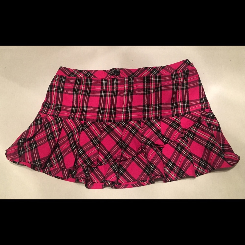 Charlotte Russe Pink Plaid Mini Skirt