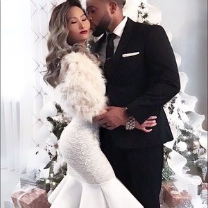 Off white mermaid midi dress