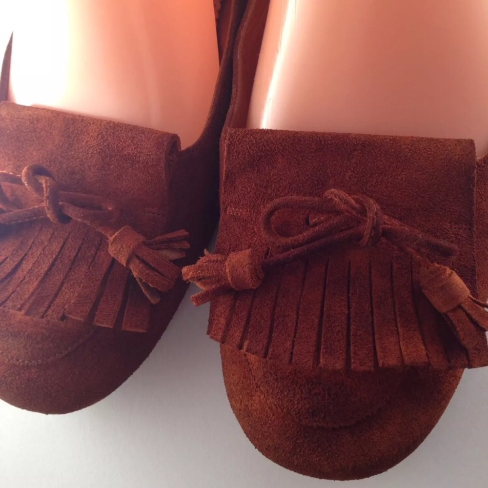Delman brown suede flats ballet Sz 7.5