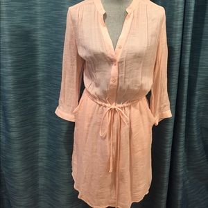 Ellison pink button up tie dress size Large