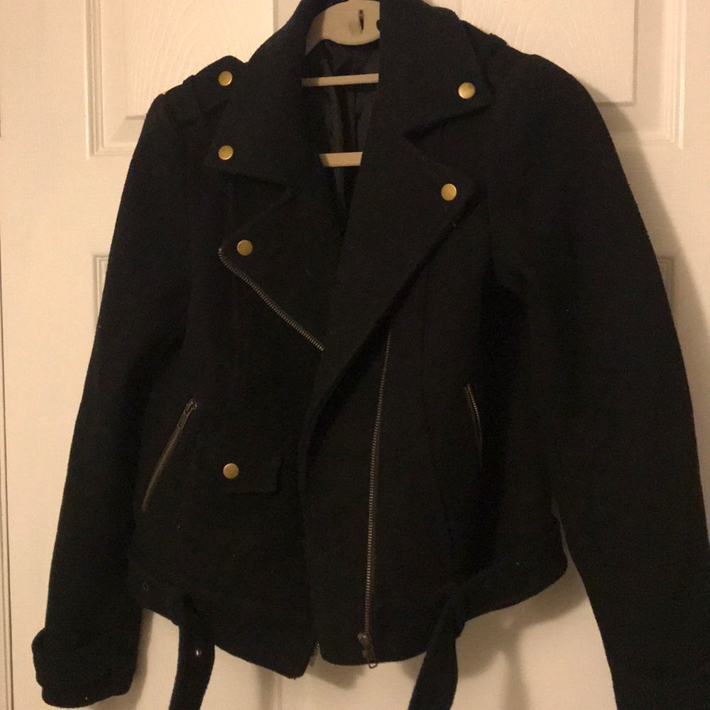 Asymmetrical zip Moto jacket