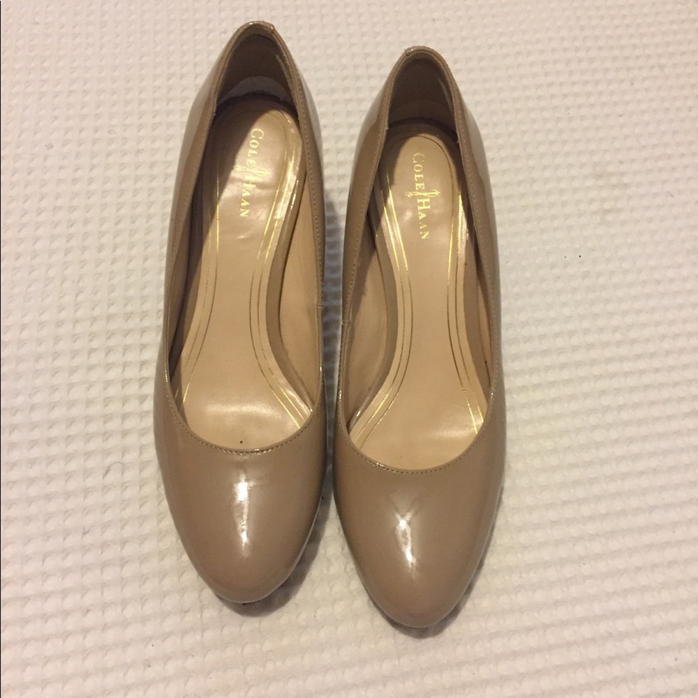 Cole Haan patent nude pumps