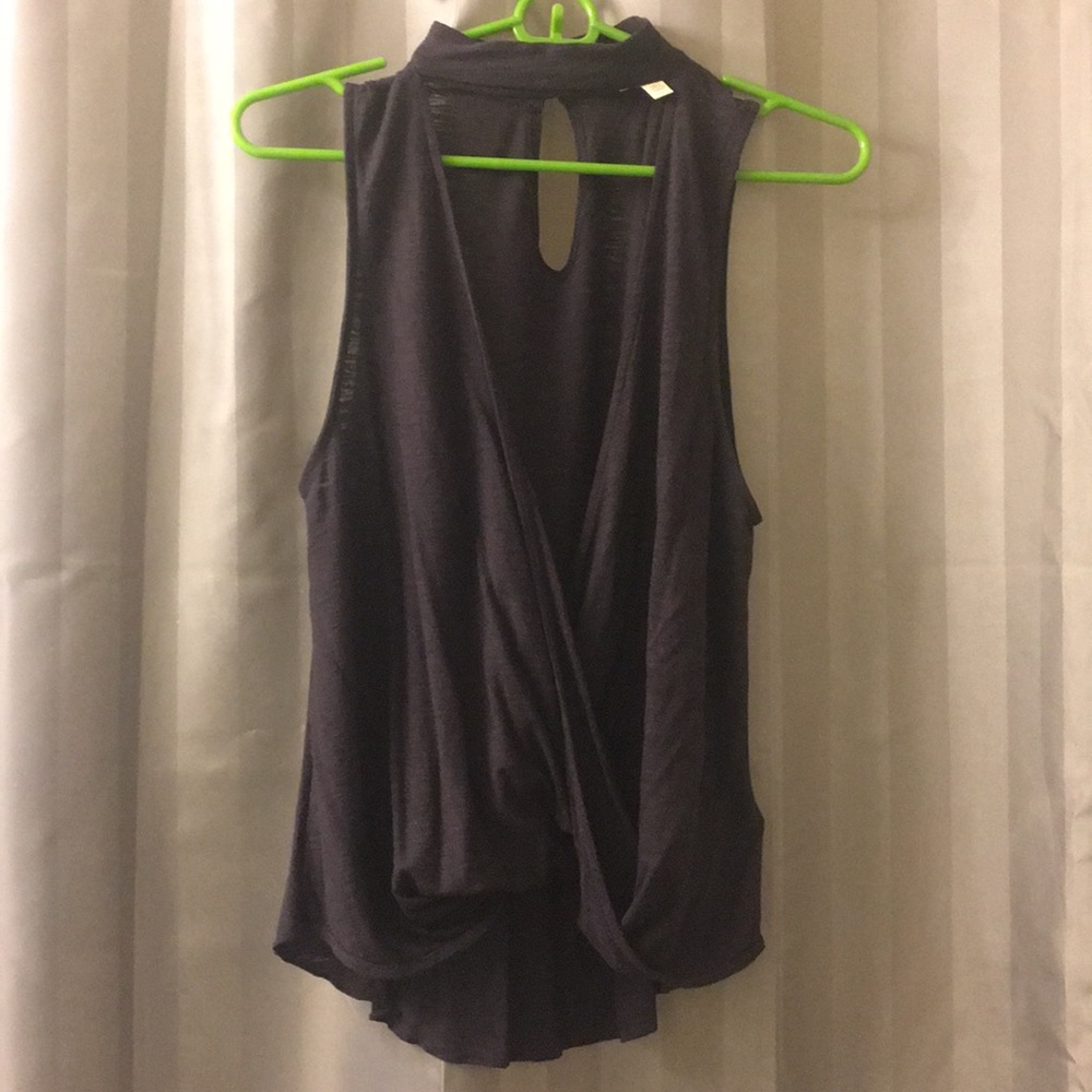 NEW without tags Eggplant open front top