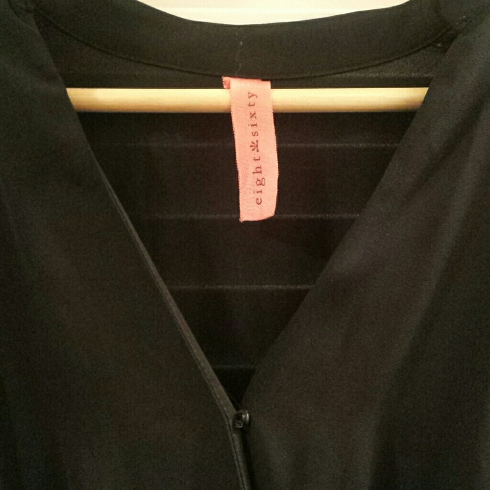 Eight Sixty black dress w gathered waist - Picture 6 of 7